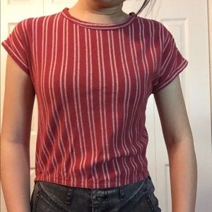 🌟4 for $20 red and white striped t shirt